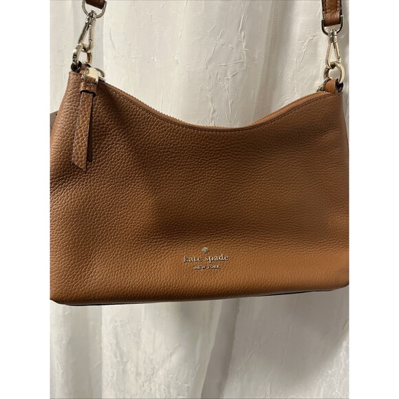 Kate Spade New York Brown Zippy Pebbled Leather Covertible Crossbody Handbag - Picture 3 of 9